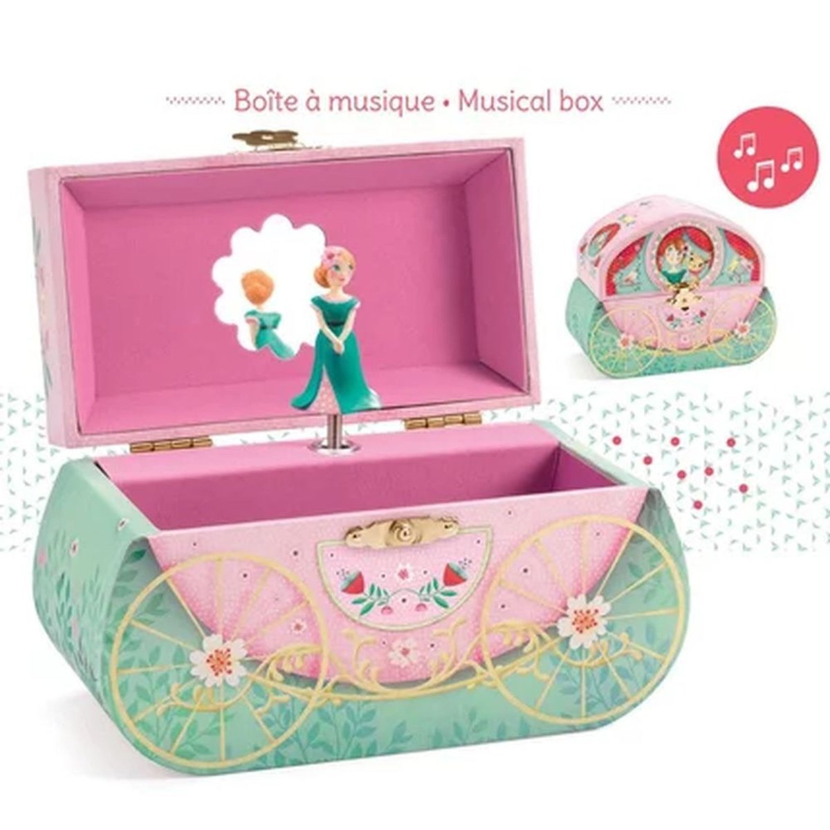 Boîte à musique Balade en carrosse rose, DJECO