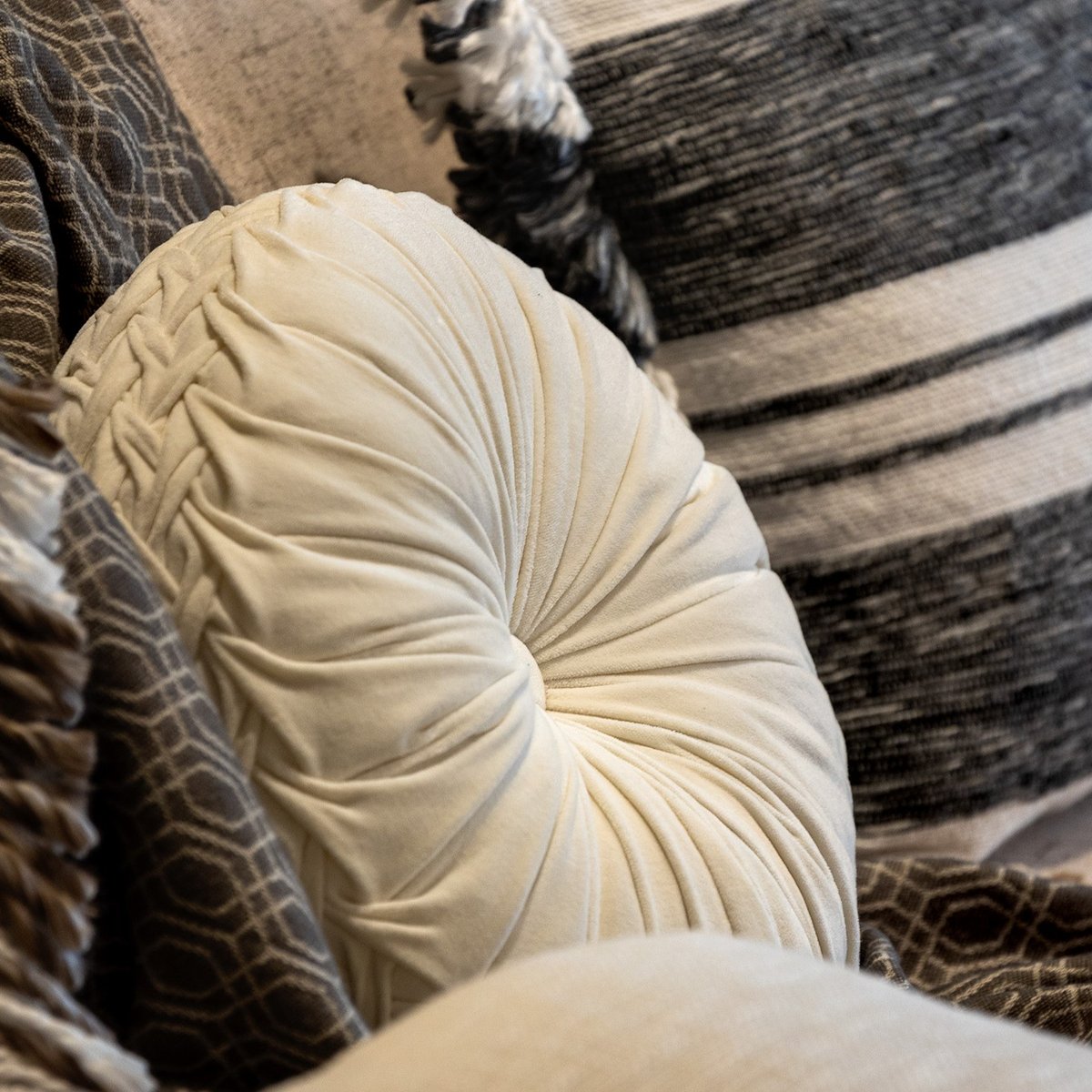 Housse de coussin Edgar anthracite, DUTCH DECOR