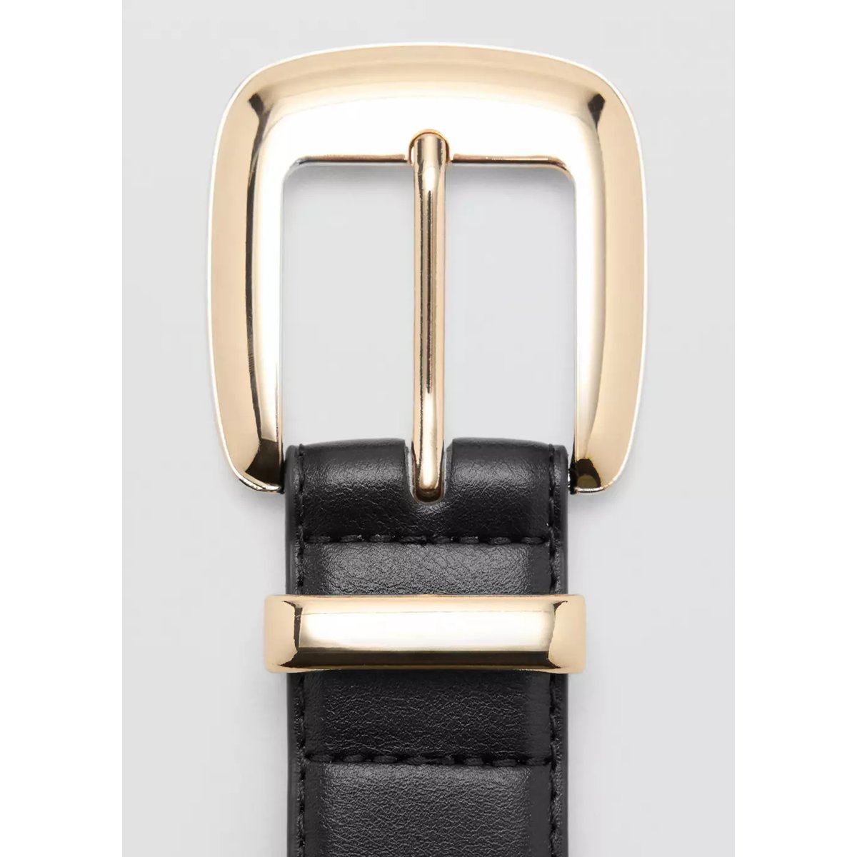 Ceinture boucle carrée noir, MANGO