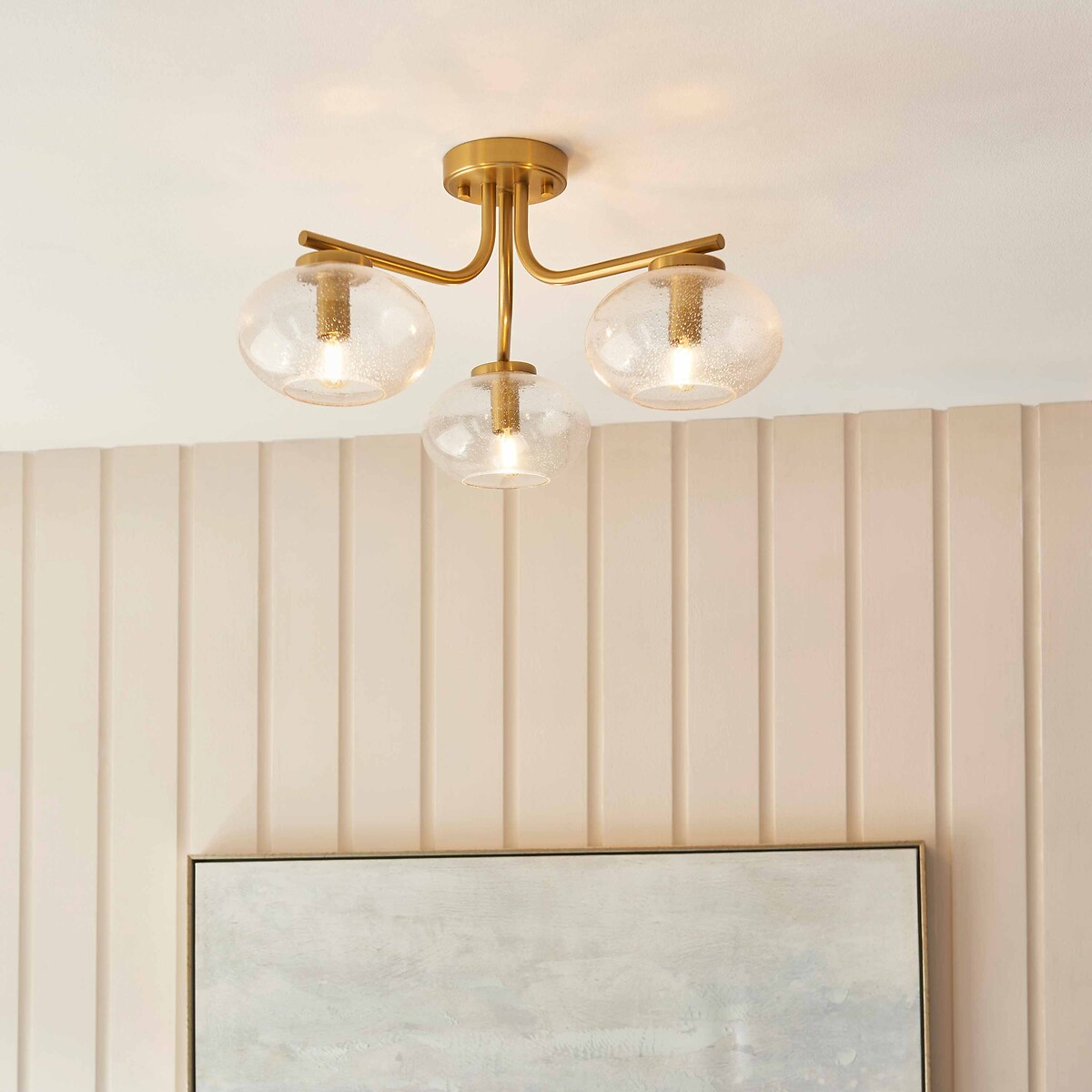 Jakobe 3-Light Bubble Glass Ceiling Light brass, ÉDITÉ
