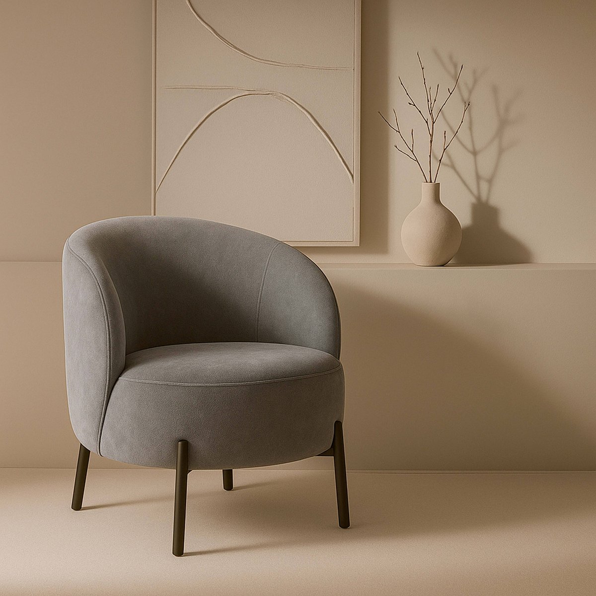 Fauteuil relax en métal et tissu, JUDE gris, OVIALA