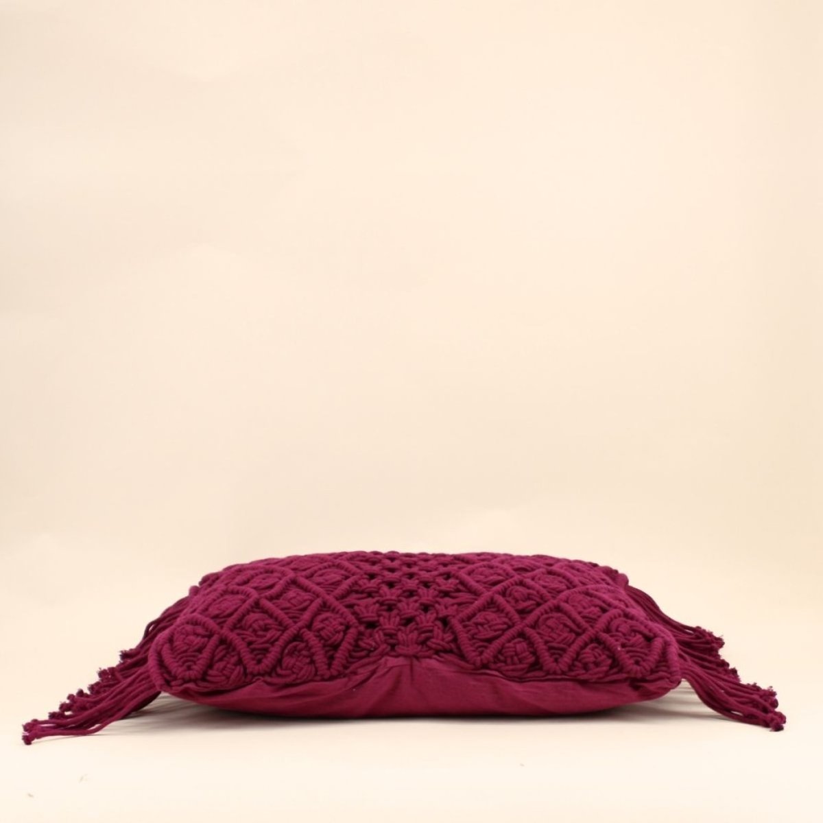 Coussin brodé avec franges 40x60cm bordeau, ORNAMI