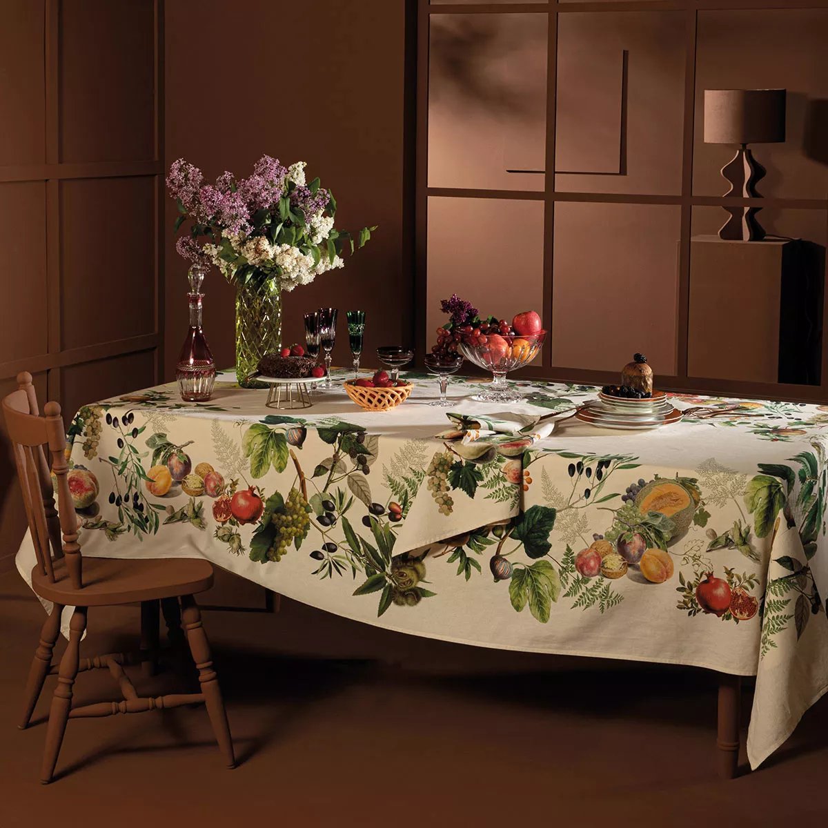 Serviette lin & coton lavé ABONDANCE D'AUTOMNE naturel, GARNIER THIEBAUT