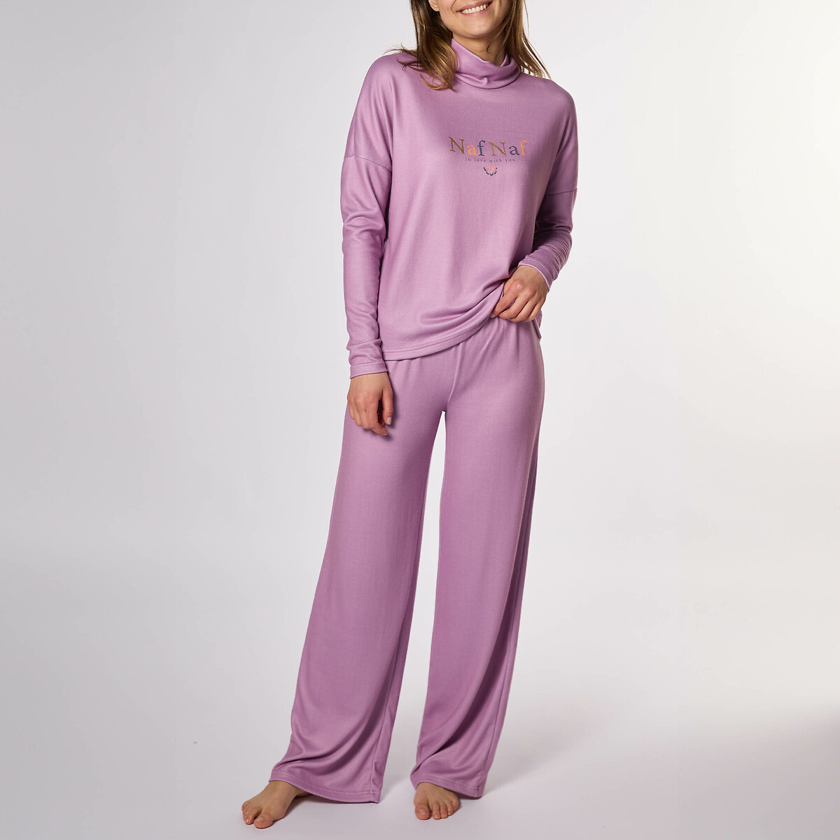 Pyjama homewear côtelé Patch violet, NAF NAF