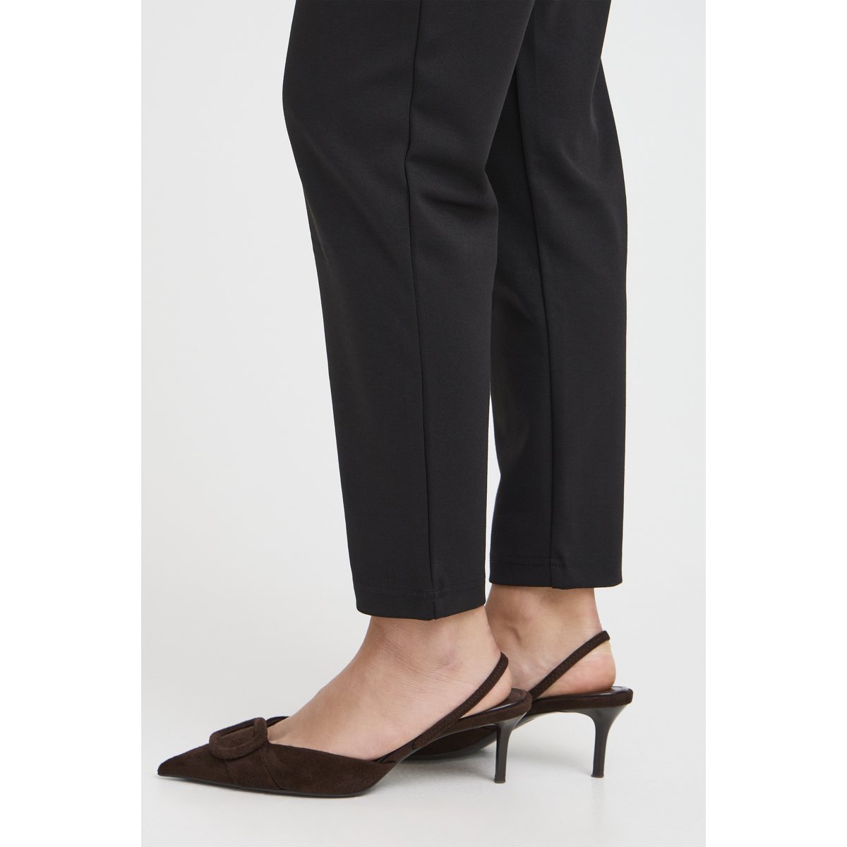 Pantalon coupe fuselée, taille élastiquée noir, B.YOUNG