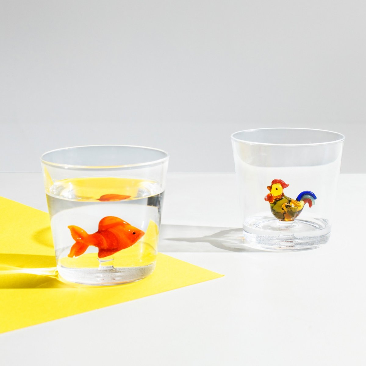 Verre à eau design poisson  ANIMAL FARM Red Fish rouge, ICHENDORF