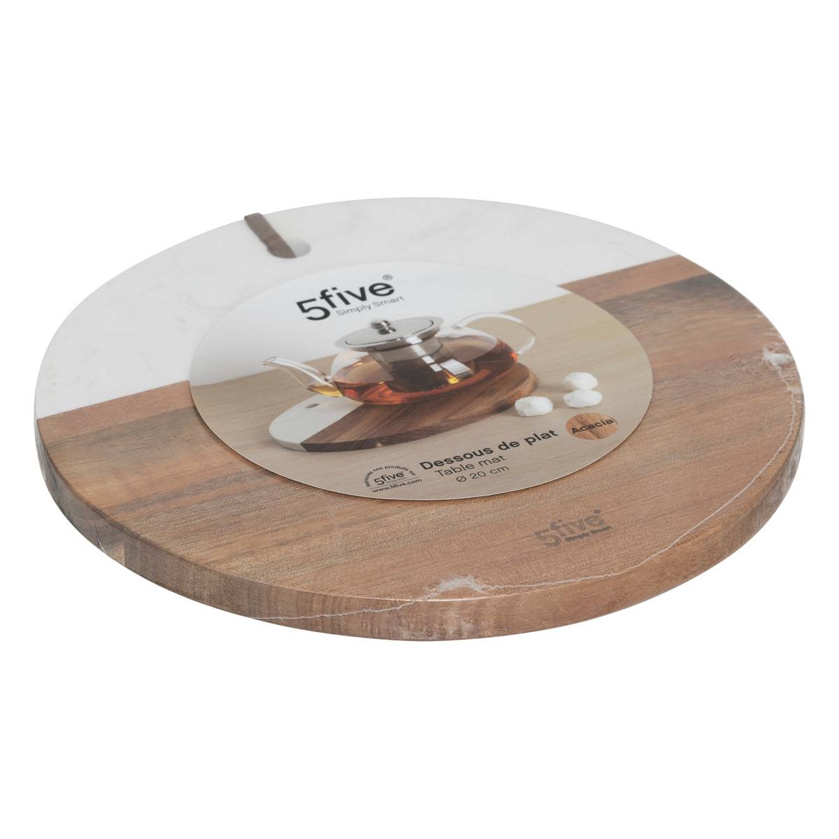 Dessous de plat rond D20cm en acacia HARMONY marron, 5FIVE SIMPLY SMART