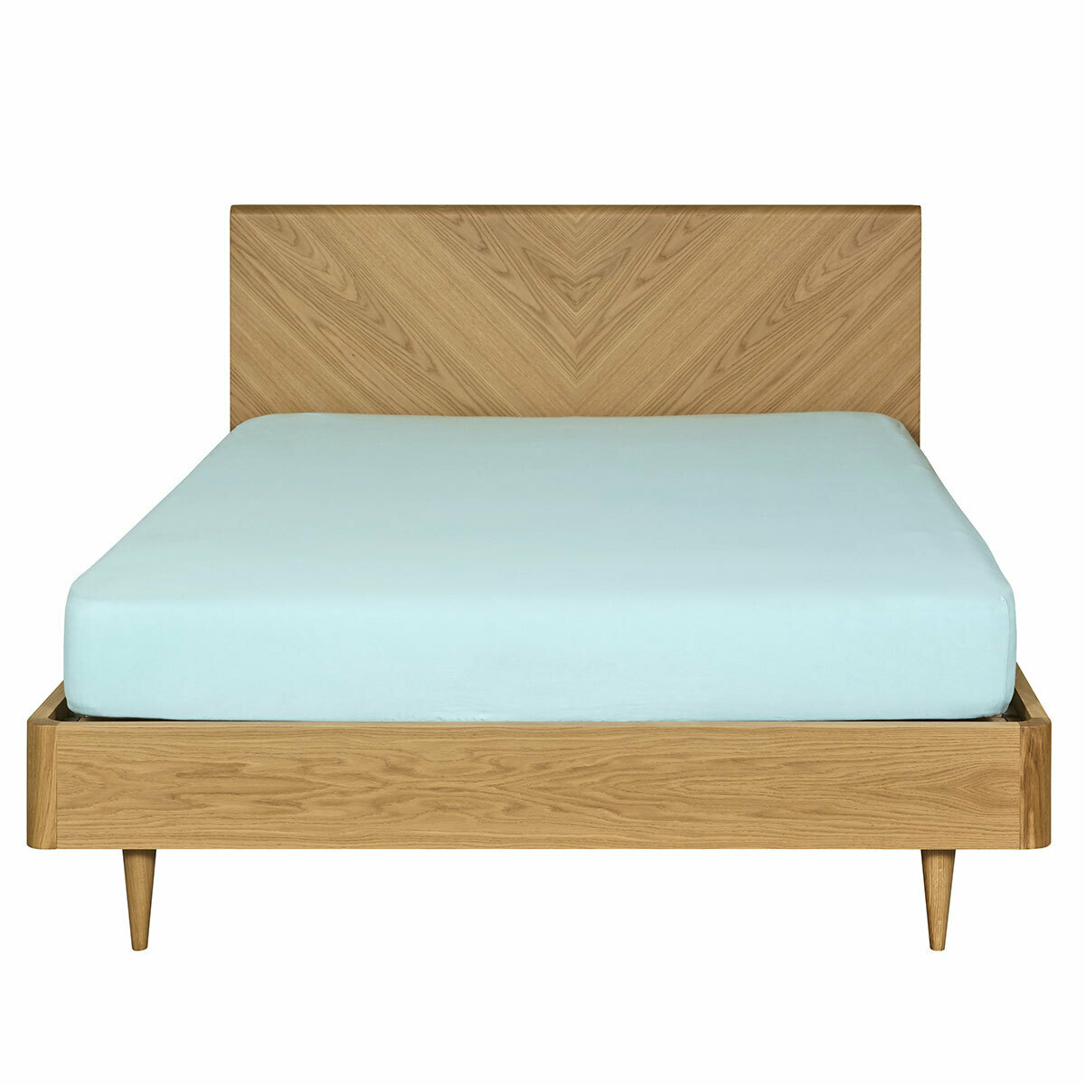Pack lit 2 places avec matelas Lac BRAZZA chêne clair, AKITEN RETAIL