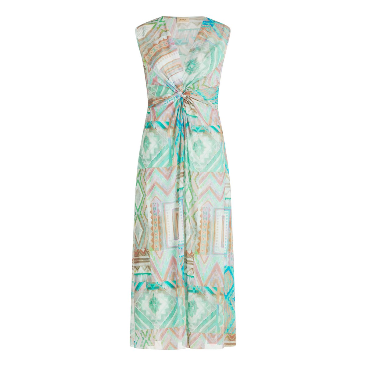 Robe longueur midi sans manches vert/violet, CARTOON