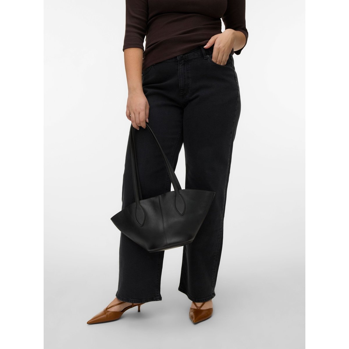 Jean À Coupe Large black denim, VERO MODA