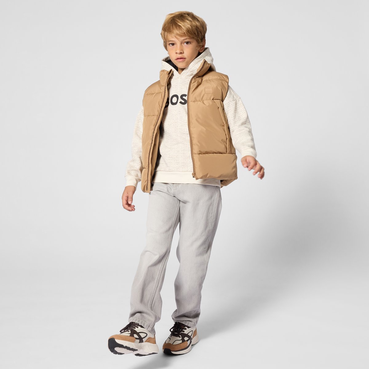 Sweat à capuche ivory, BOSS KIDSWEAR