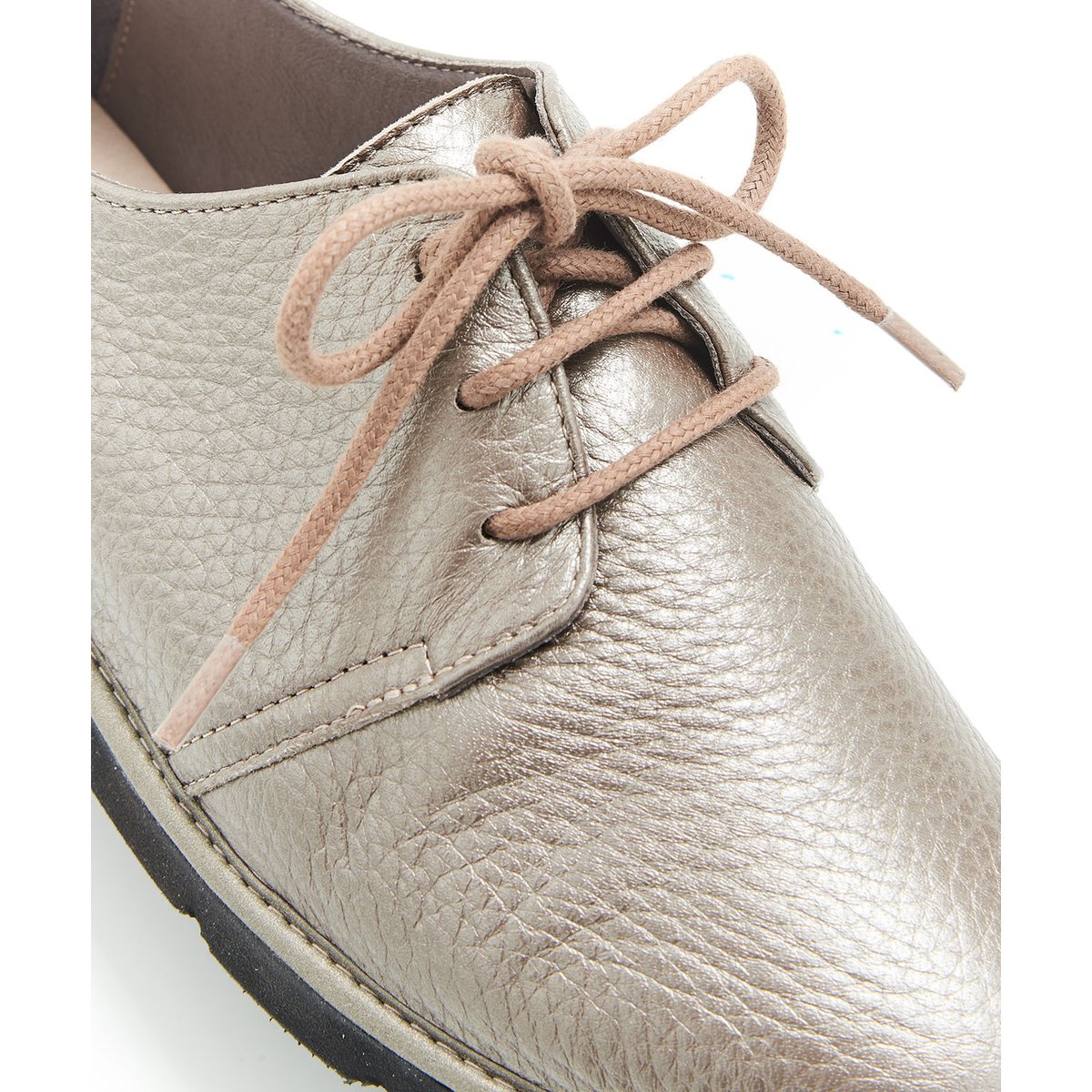 Derbies à lacets, dessus cuir cerf gris coloris bronze, DAMART