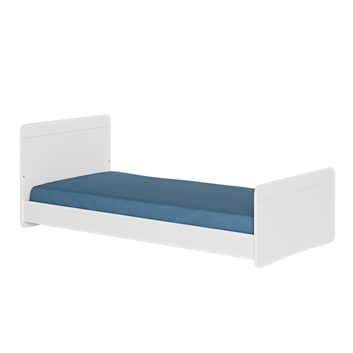 Pack lit avec matelas Bois massif  LILOW blanc, AKITEN RETAIL