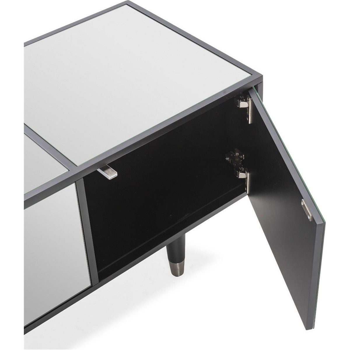 Meuble tv contemporain, Façades miroir noir et miroir fumé, RECOLLECTION