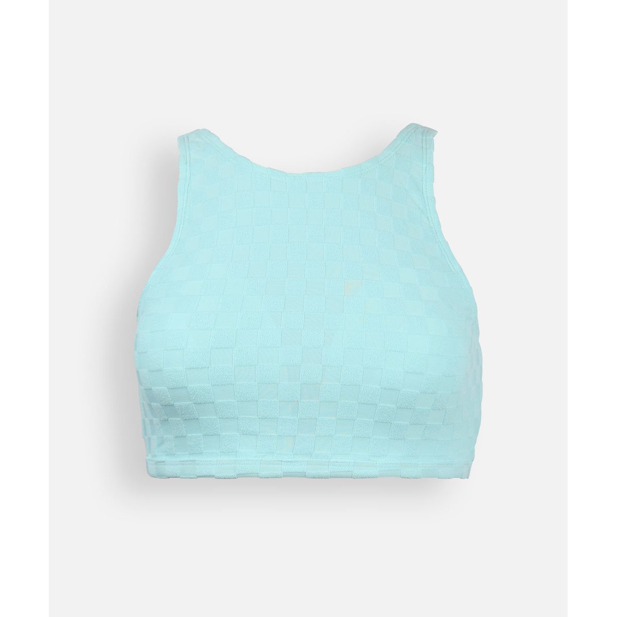 Brassière haute damier éponge SOUREY turquoise, OXBOW