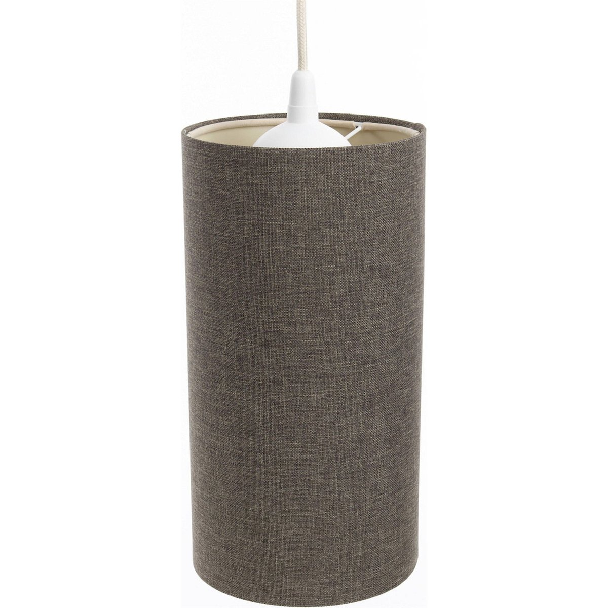 Suspension en lin rond Boho Elegant lin naturel et rotin clair, BPS KONCEPT
