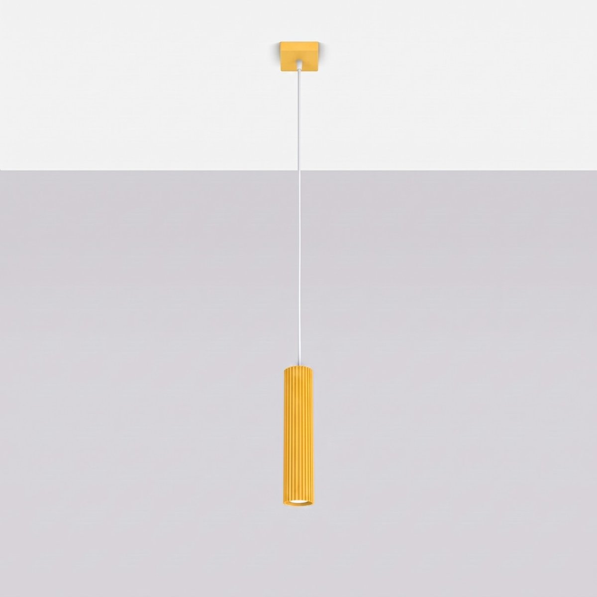 Suspension Aluminium Jaune GU10 1 KARBON jaune, EDEN