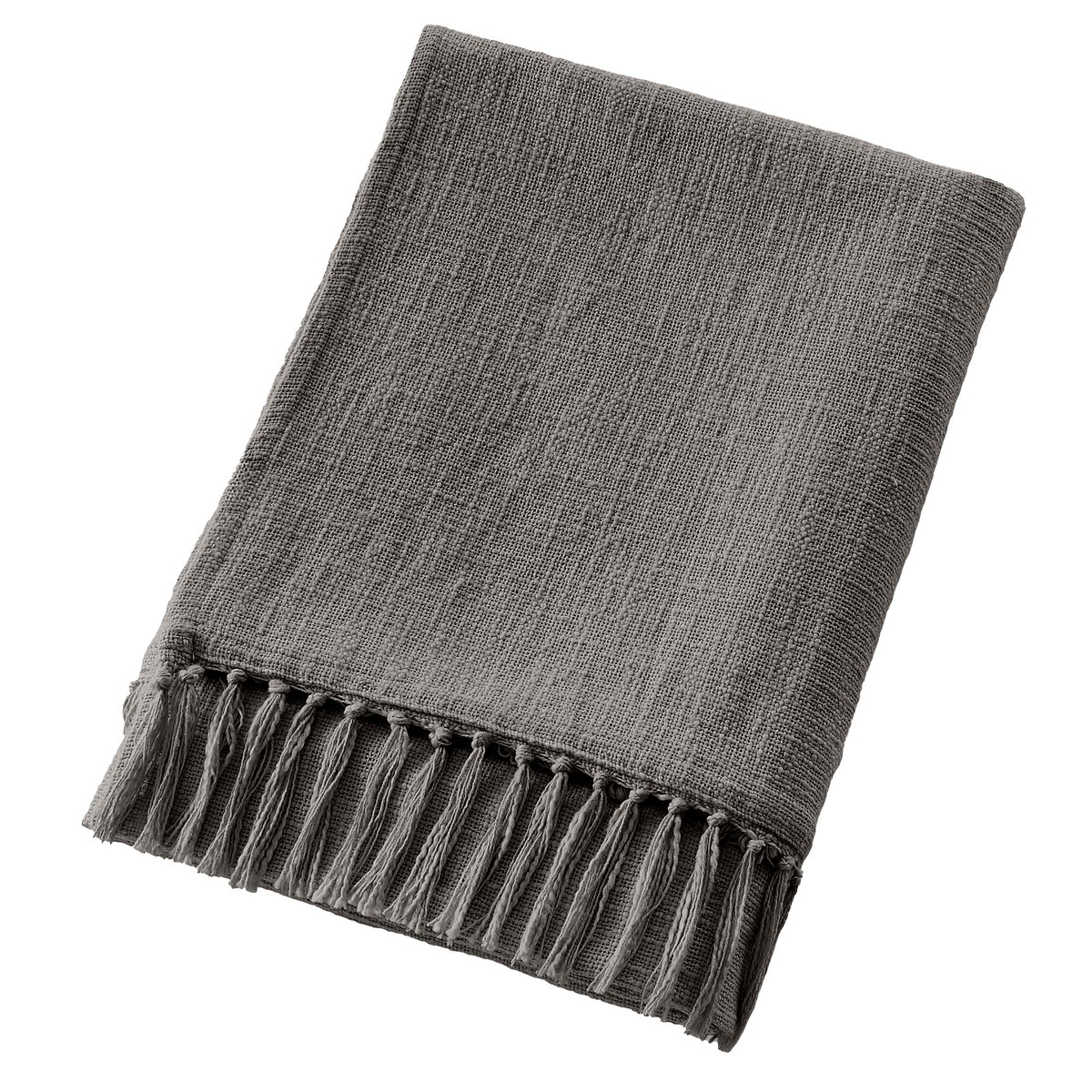 Plaid uni coton ardoise, EDEN