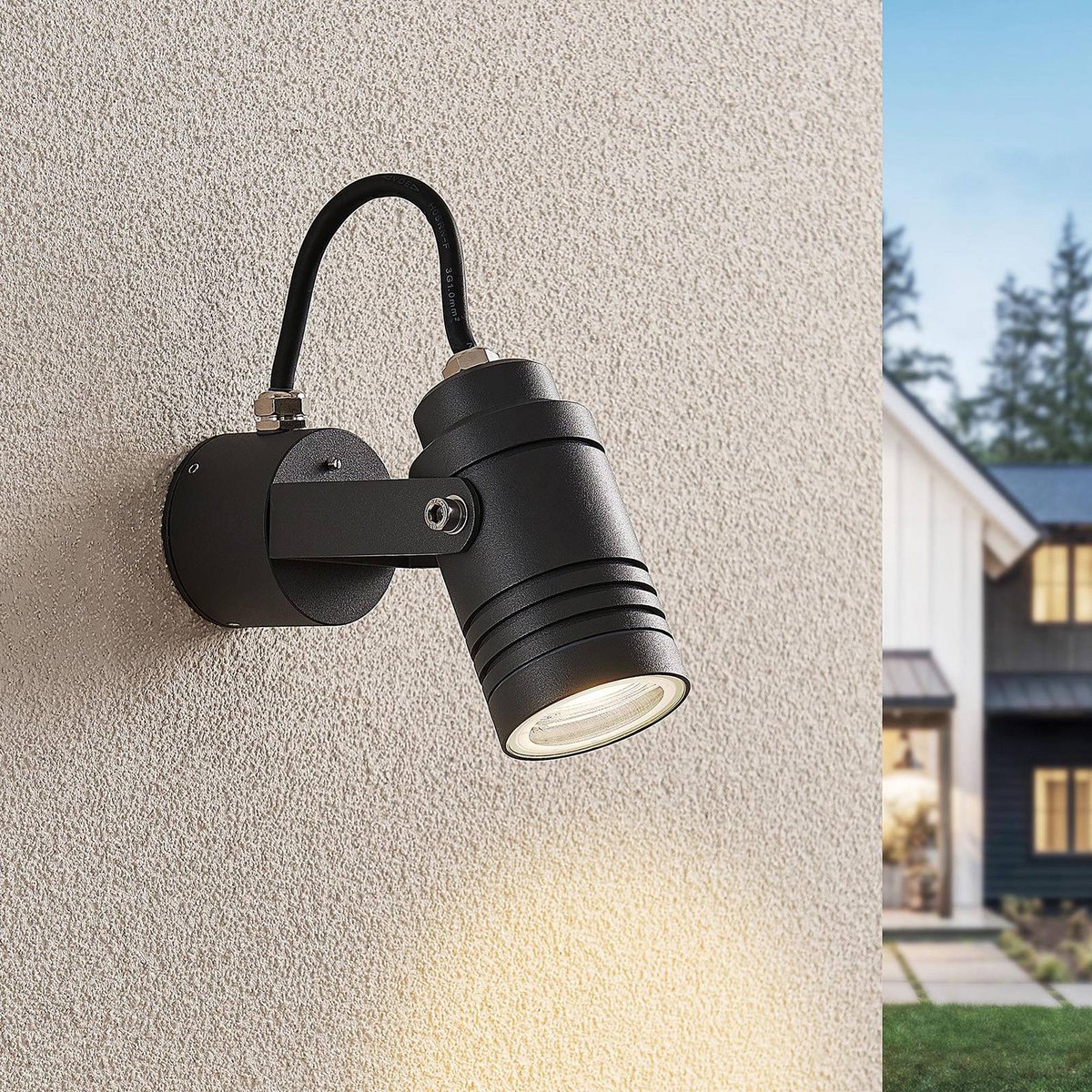 Luminaire extérieur en aluminium moderne gris foncé, LUCANDE