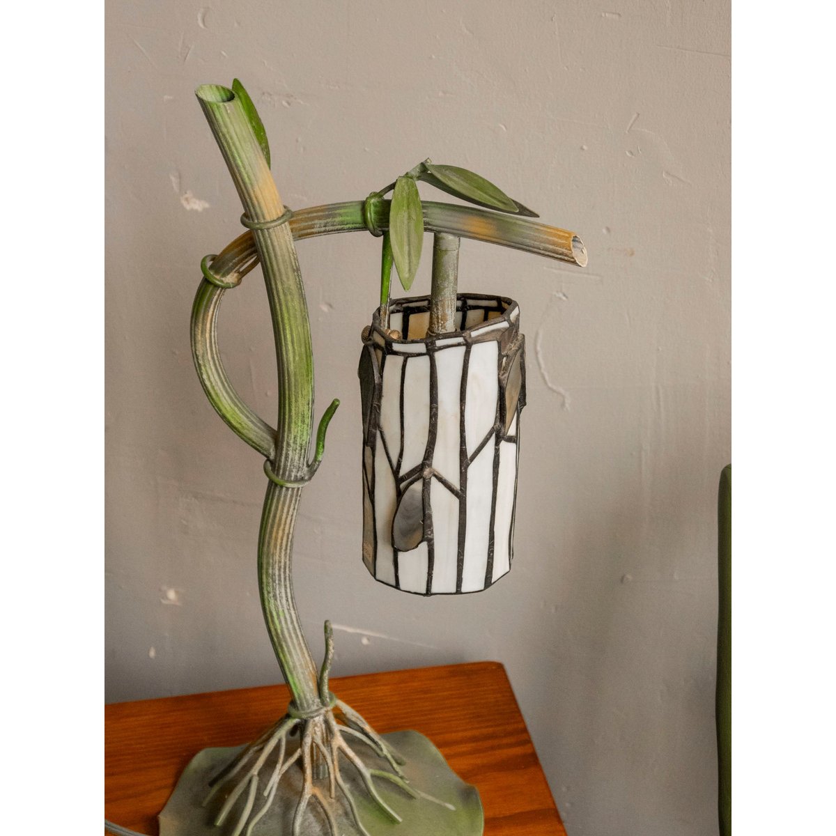 Lampe au style Art Déco Suzanne N°561 - Bon état vert, DEBONGOUT
