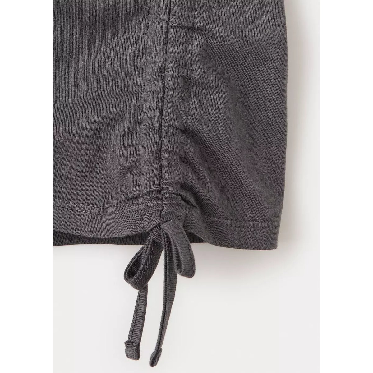 T-shirt coton détails froncés gris anthracite, MANGO KIDS