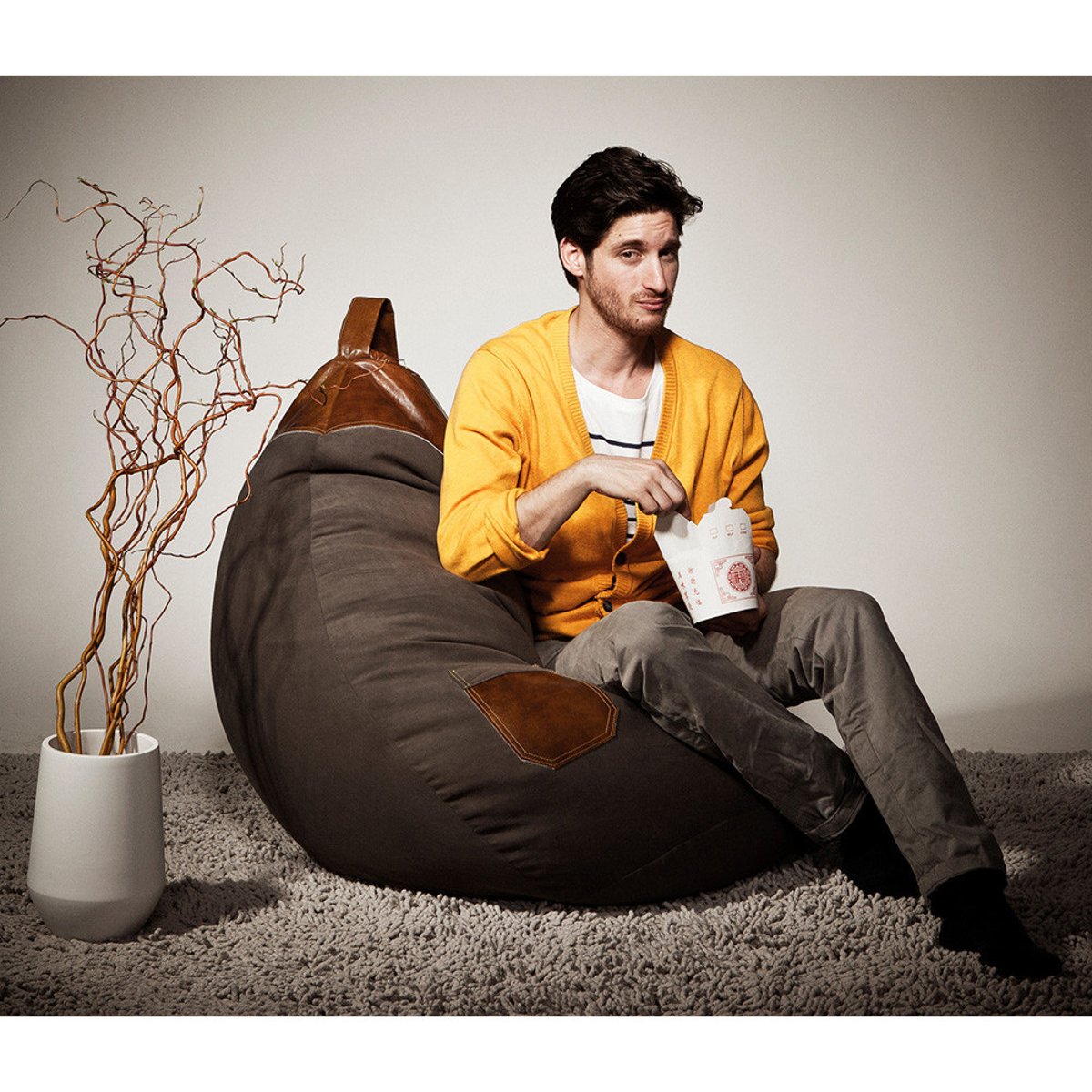 Pouf poire JAMIE XL chocolat, SITTING POINT