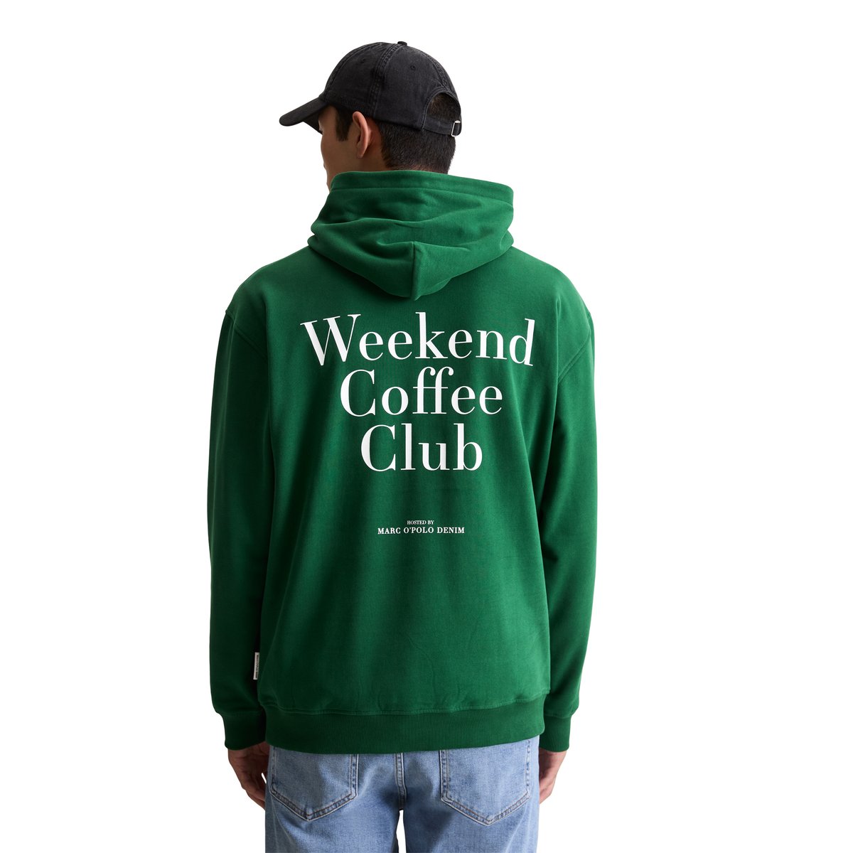 Hoodie relaxed avec un imprimé décontracté dans le dos vert foncé, MARC O’POLO DENIM