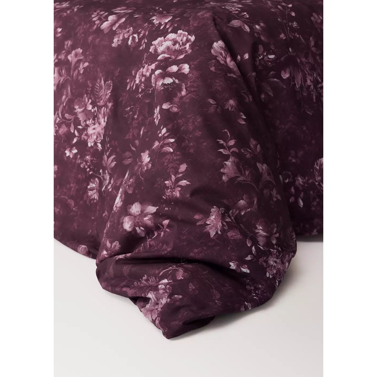Housse de couette 100 % percale de coton Lit 180/200 cm lie de vin, MANGO HOME