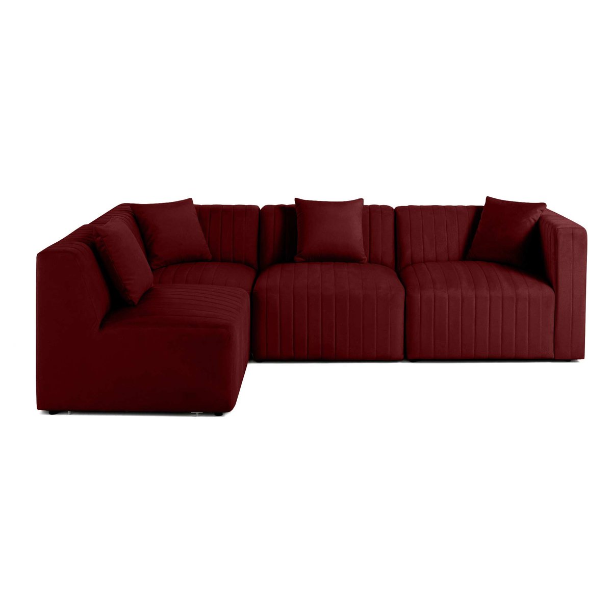 Canapé d'Angle gauche 5 places - NOVA rouge, BEST MOBILIER