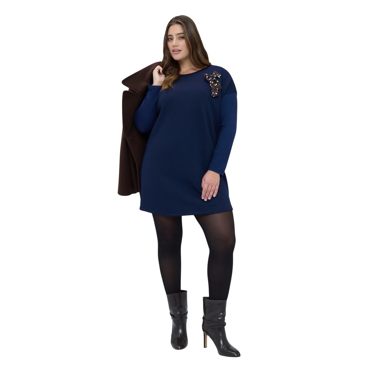 Robe courte avec nœud à pois bleu, FIORELLA RUBINO