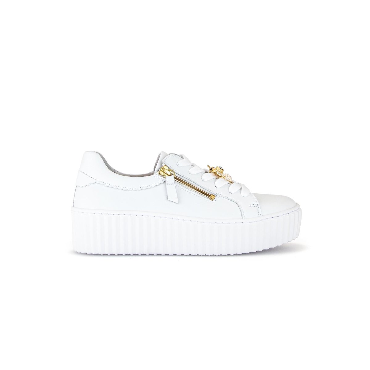 Baskets en cuir à talon compensé blanc, GABOR