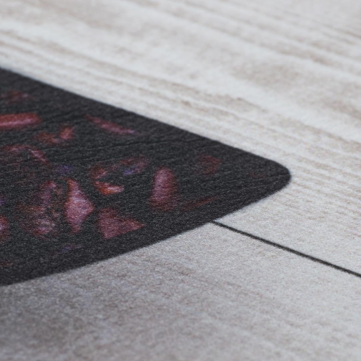 Tapis de cuisine en PVC motif fresque KITCHTA gris, marron, UN AMOUR DE TAPIS