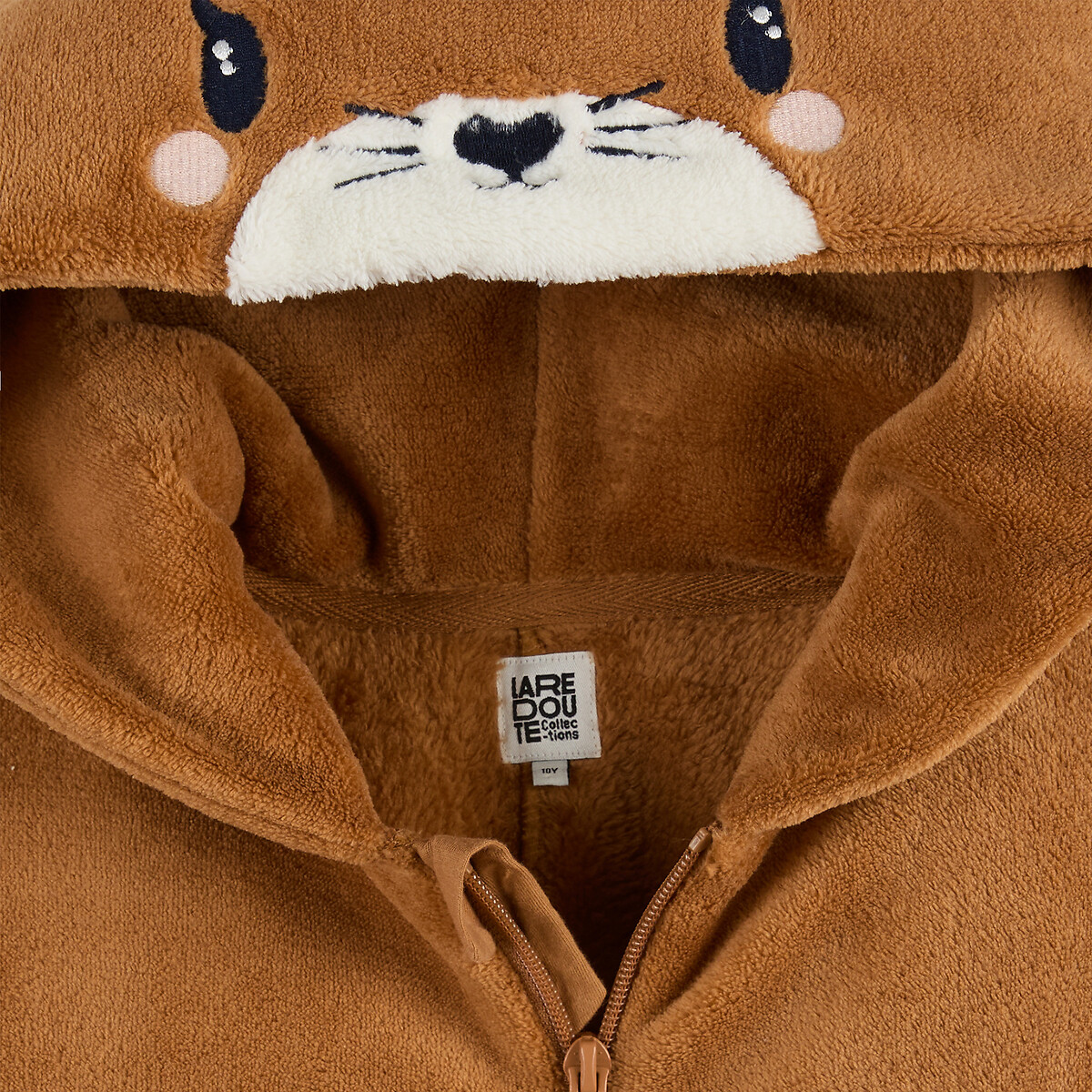 Surpyjama à capuche écureuil, en polaire camel, LA REDOUTE COLLECTIONS