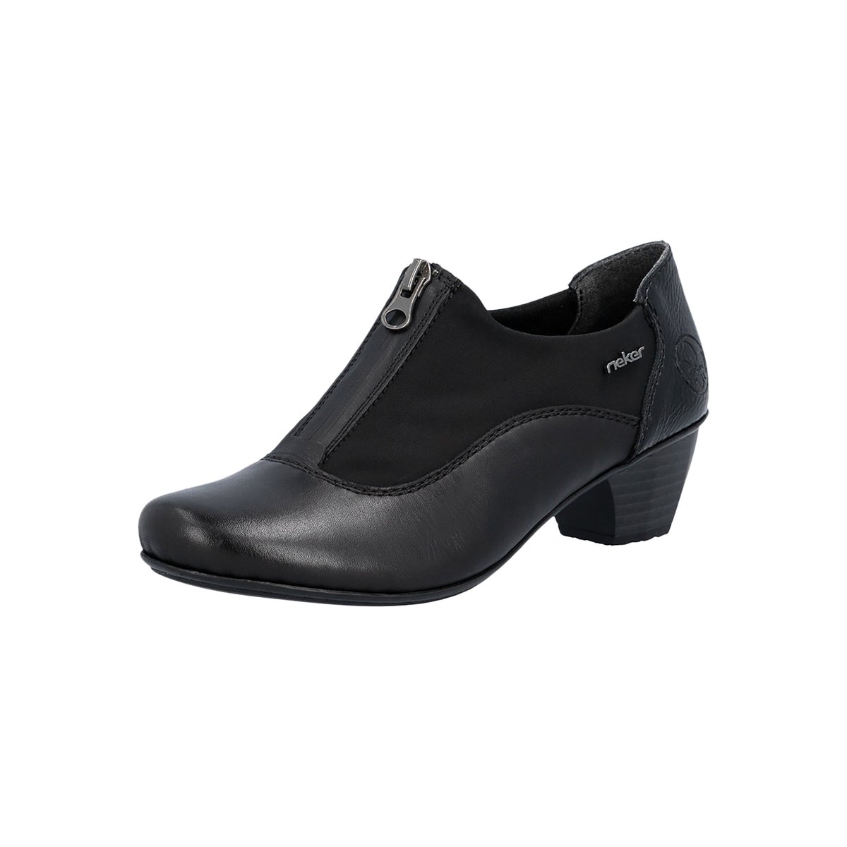Mocassin Cuir à Talon noir, RIEKER