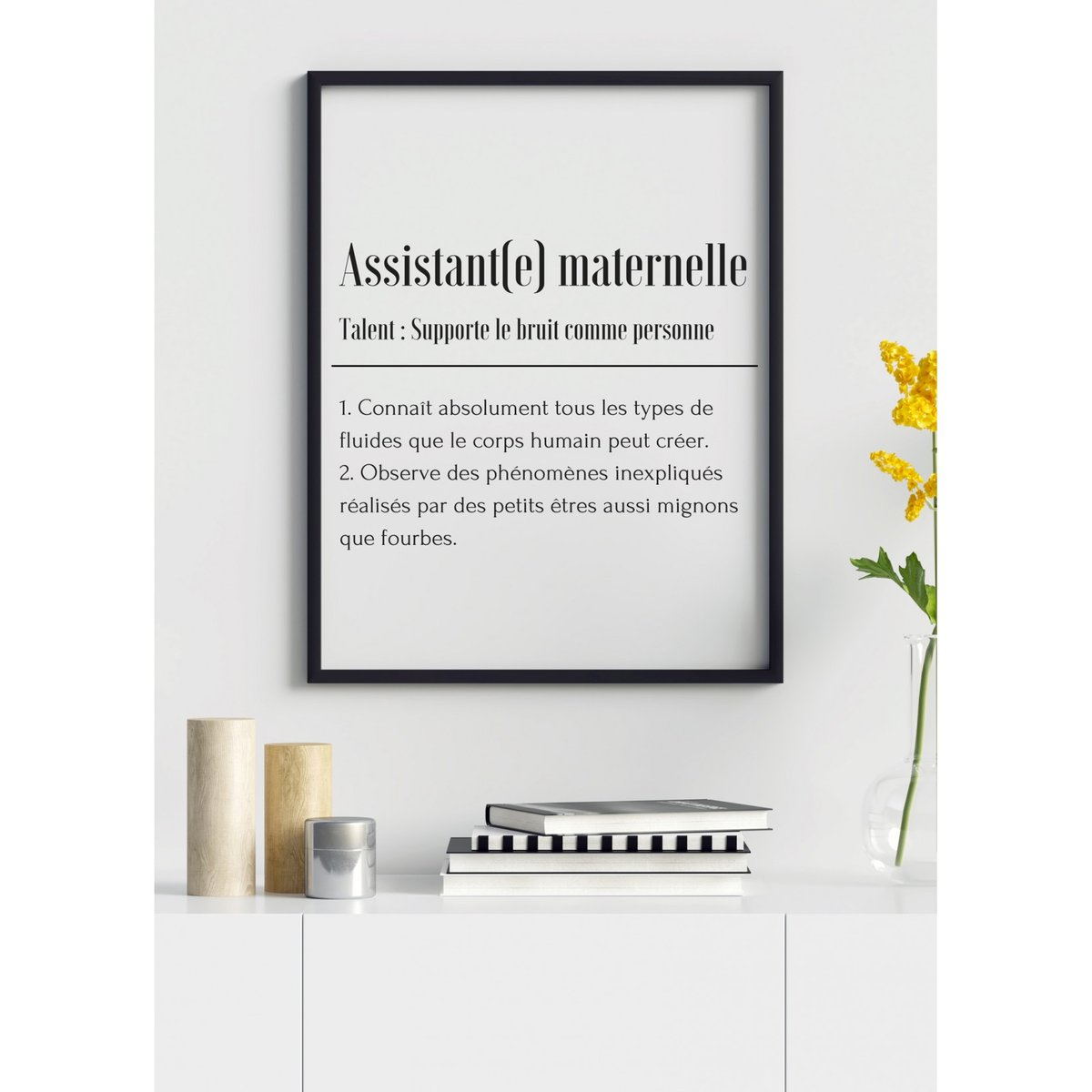 Affiche Définition Assistant(e) maternelle blanc, L'AFFICHERIE