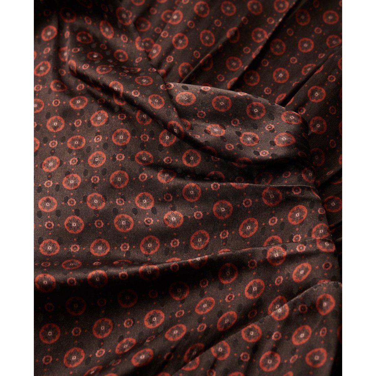 Robe courte en jacquard à col bénitier orange tuile géométrique, SUPERDRY