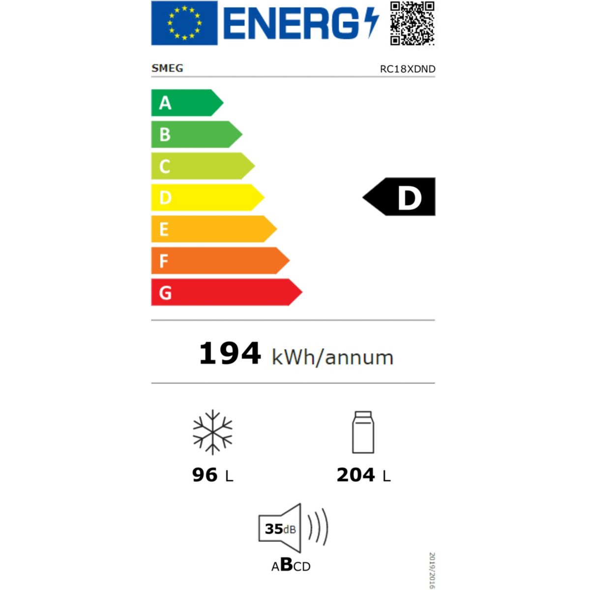 Réfrigérateur combiné RC18XDND couleur unique, SMEG
