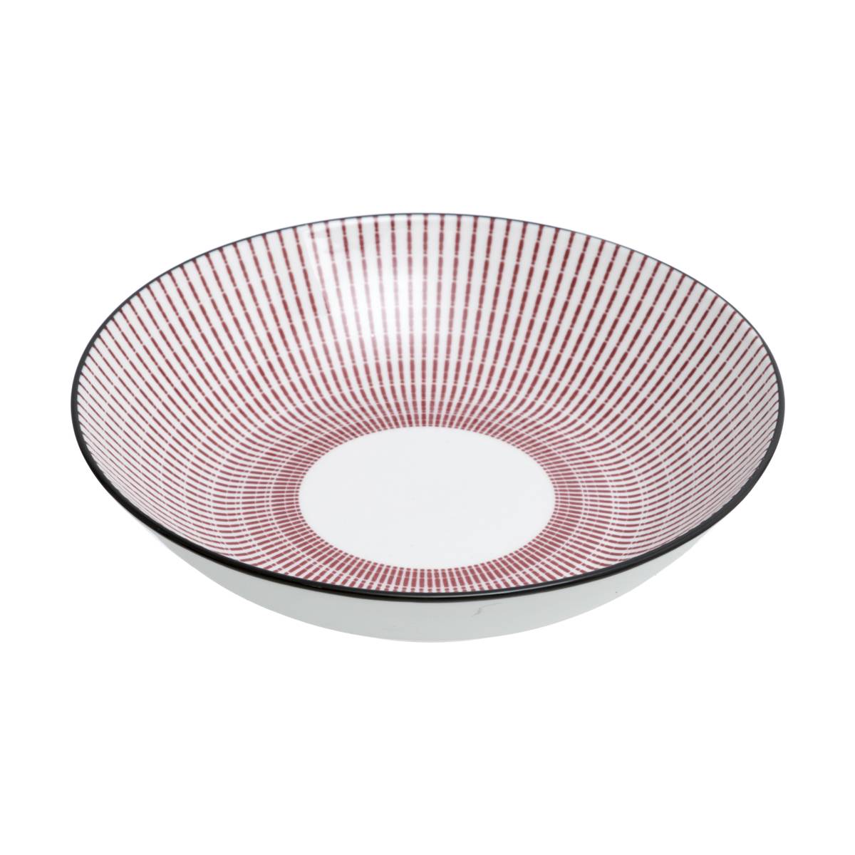 Lot de 6 assiettes en porcelaine LUNIS rouge, SECRET DE GOURMET