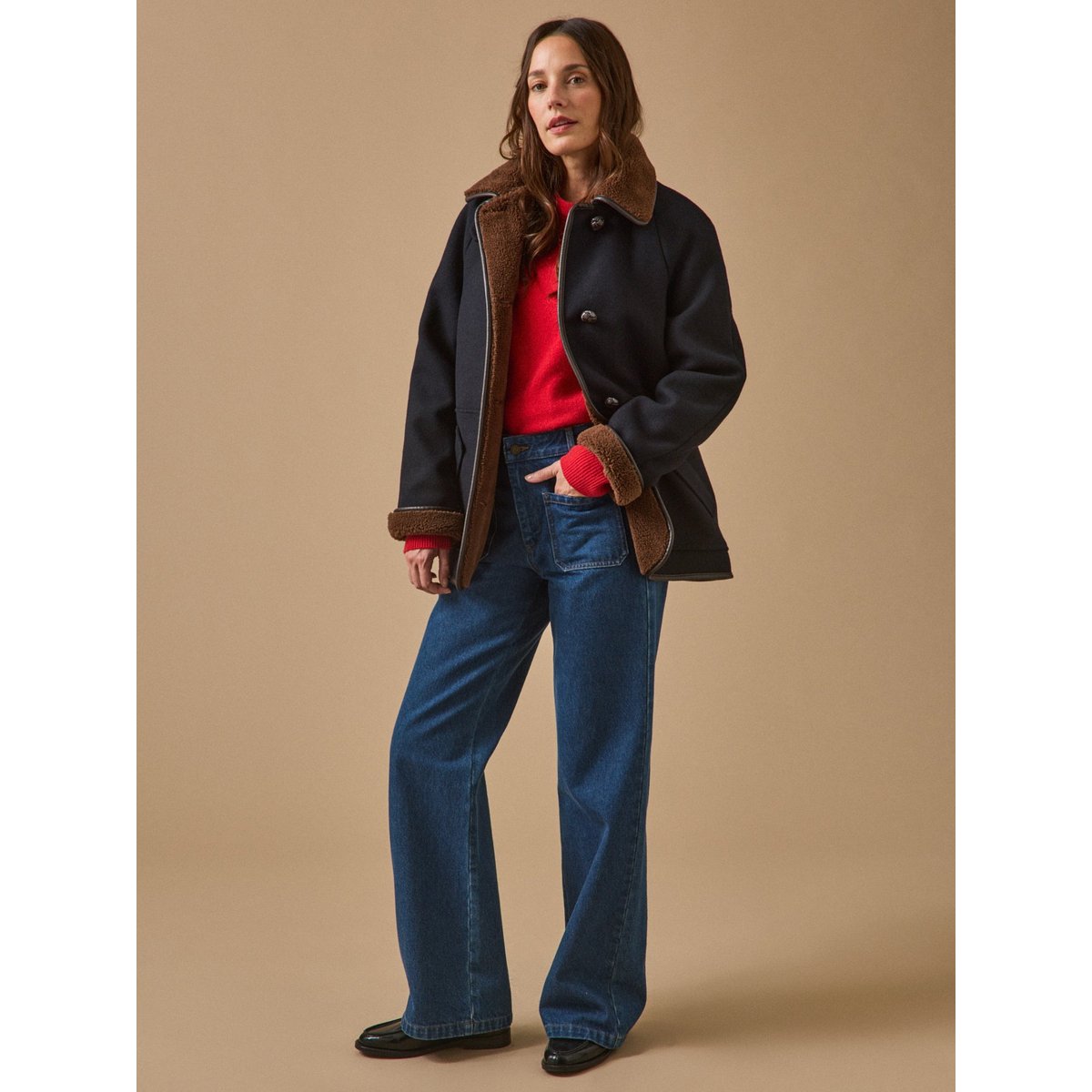 Manteau gansé intérieur sherpa encre, CYRILLUS