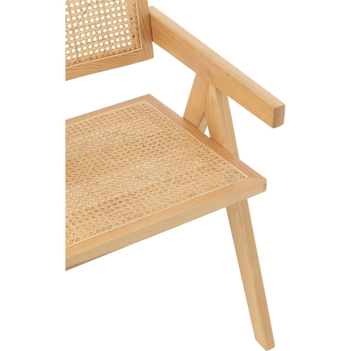Chaise en bois de frêne et rotin tressé naturel, RECOLLECTION