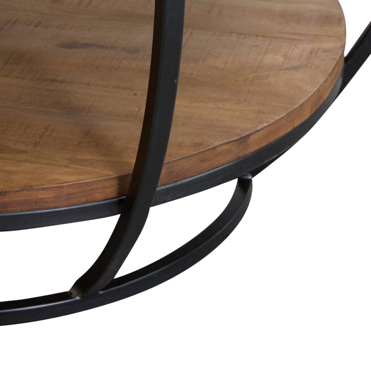 Table basse en métal ronde RITA noir, MADE IN MEUBLES