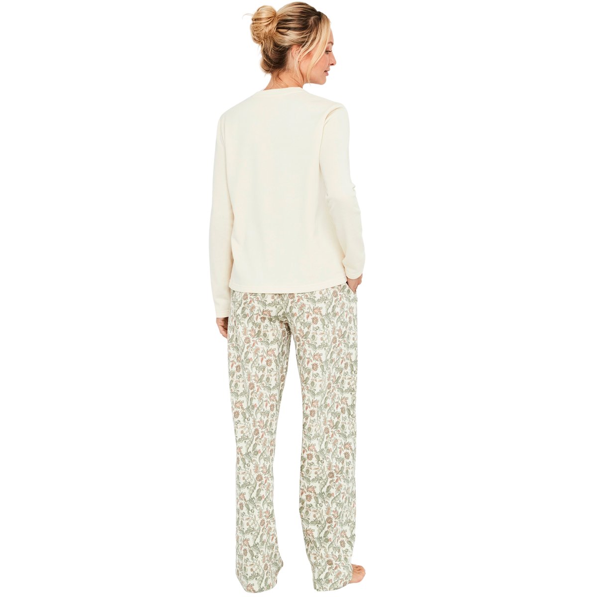 Pyjama pantalon top manches longues Cotton Layer ivoire, SELMARK