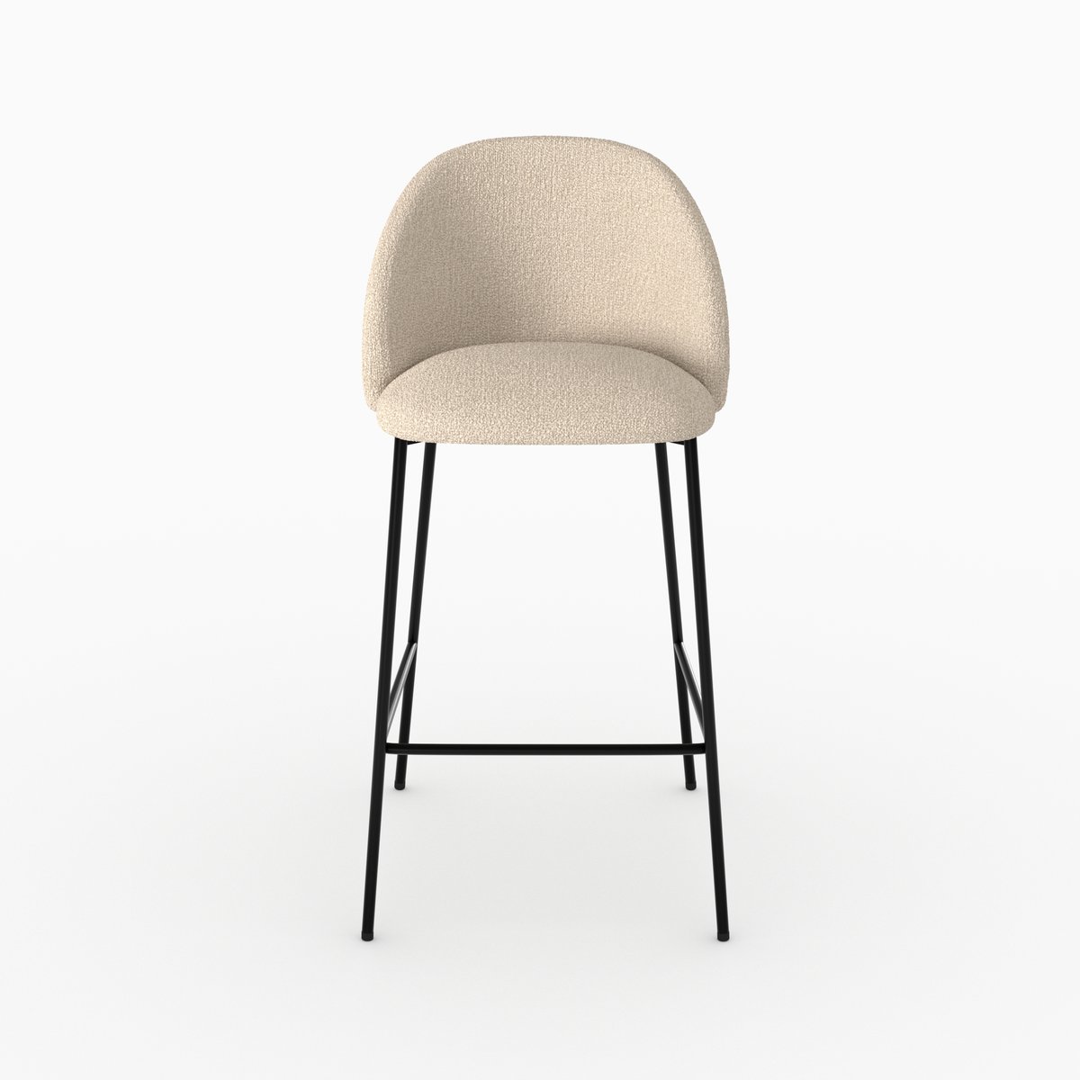 Lot de 2 chaises pour îlot central en tissu bouclé crème 66 cm - KARL crème, MAISON PAVANE