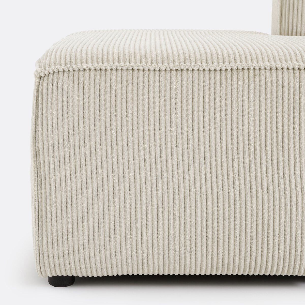 Canapé d'angle convertible, en velours côtelé moyennes côtes, GINOSA beige, LA REDOUTE INTERIEURS