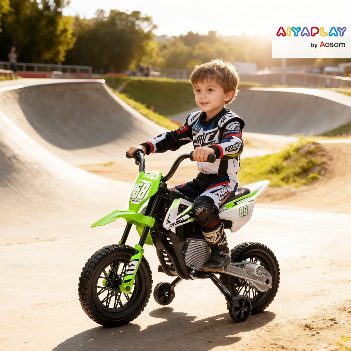 Moto électrique à conducteur assis PP Vert vert, AIYAPLAY