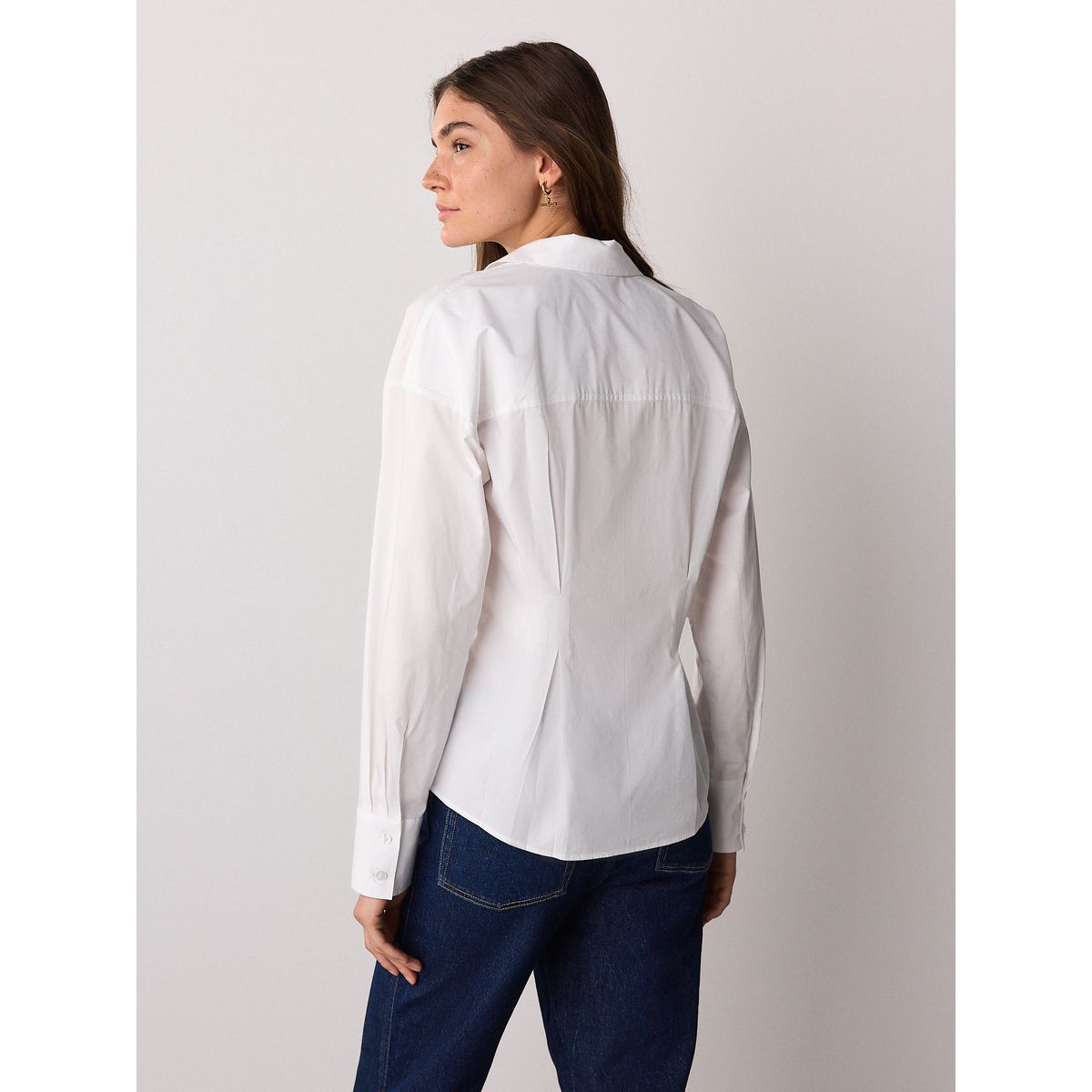 Chemise ajustée à taille cintrée blanc, NEXT