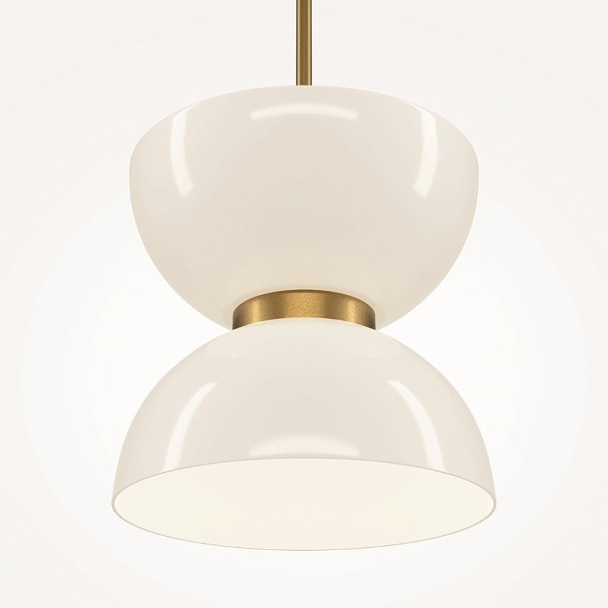 Suspension moderne métal/verre forme sablier ENID doré, PIER IMPORT