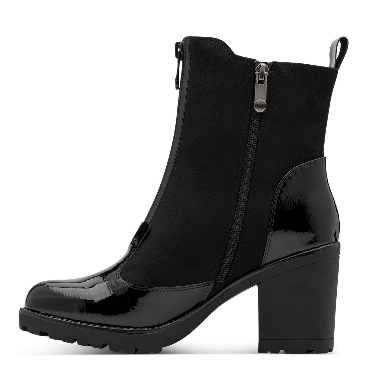 Bottine Chelsea talon bloc noir combiné, MARCO TOZZI