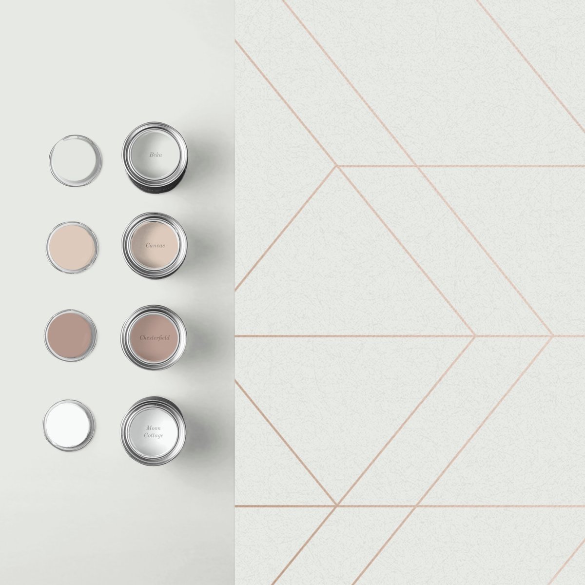 Papier peint Balance White/ Pink Gold blanc, GRAHAM ET BROWN