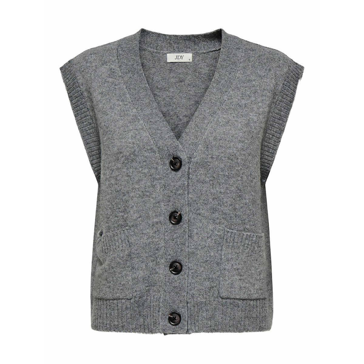 Gilet sans manches col v gris, JDY